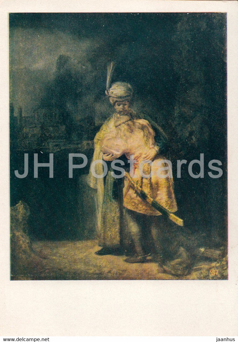 painting by Rembrandt - David's farewell to Jonathan - Dutch art - 1963 - Russia USSR - unused - JH Postcards