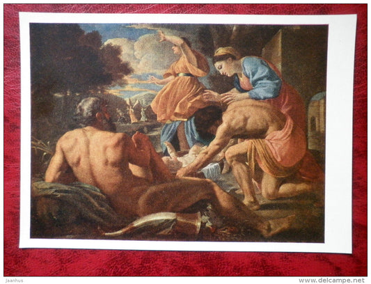 Painting by Nicolas Poussin - Moses exposed by his mother - french art - unused - JH Postcards