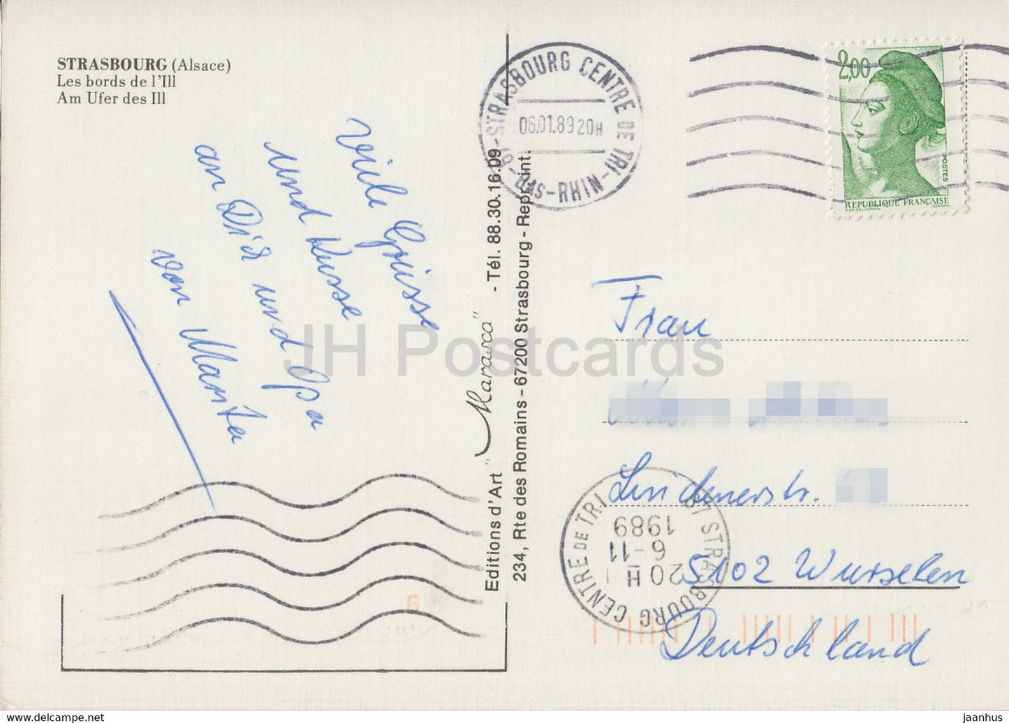 Strassburg - Straßburg - Les bords de l'Ill - Am Ufer des Ill - 1989 - Frankreich - gebraucht