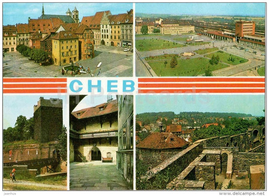 Cheb - Spalicek - Railway Station - castle - Czechoslovakia - Czech - unused - JH Postcards