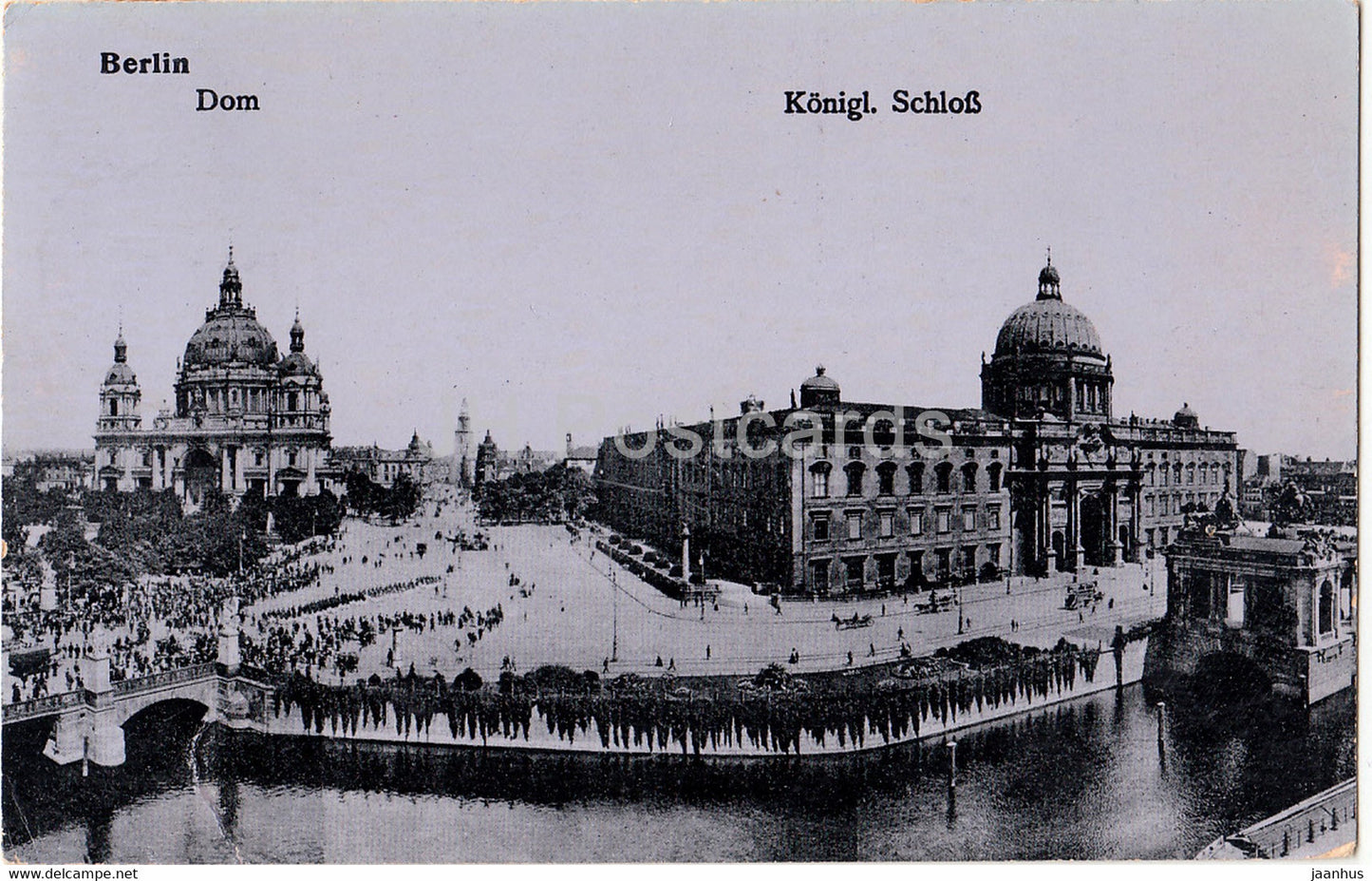 Berlin - Dom - Konigl Schloss - cathedral - castle - old postcard - 1918 - Germany - used - JH Postcards