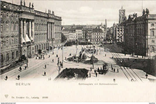 Berlin - Schlossplatz mit Schlossbrunnen - old postcard - Germany - unused - JH Postcards