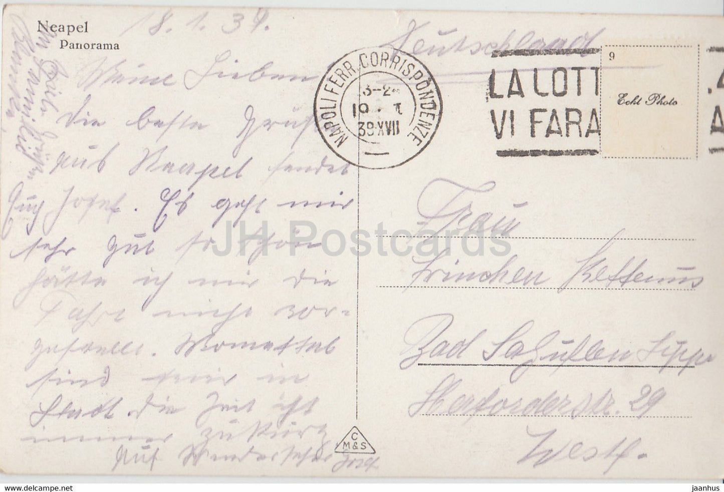 Neapel - Napoli - panorama - 621 a - old postcard - 1939 - Italy - used