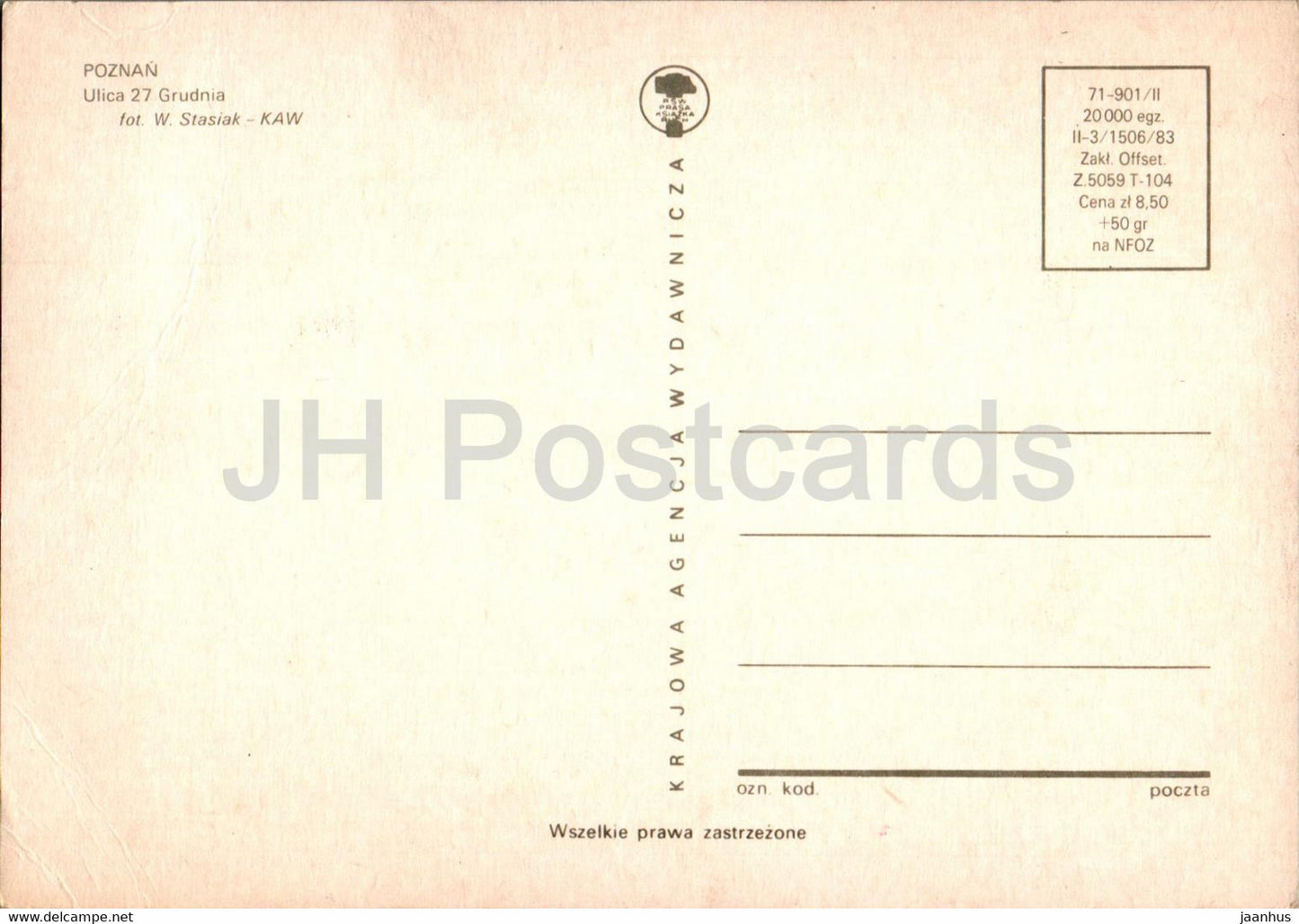 Poznan - Ulica 27 Grudnia - street - Poland - unused