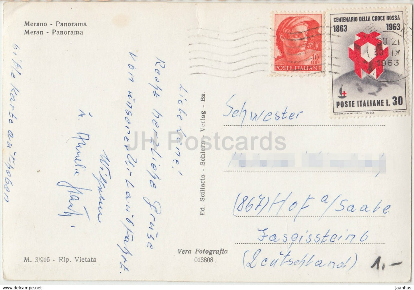 Merano - panorama - Italy - 1963 - used