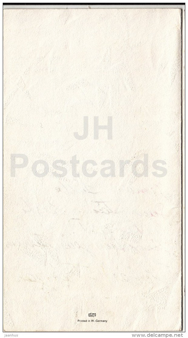 Easter Greeting Card - Ein Frohes Osterfest - hare - chicken - accordion - 1980s - Germany - used - JH Postcards