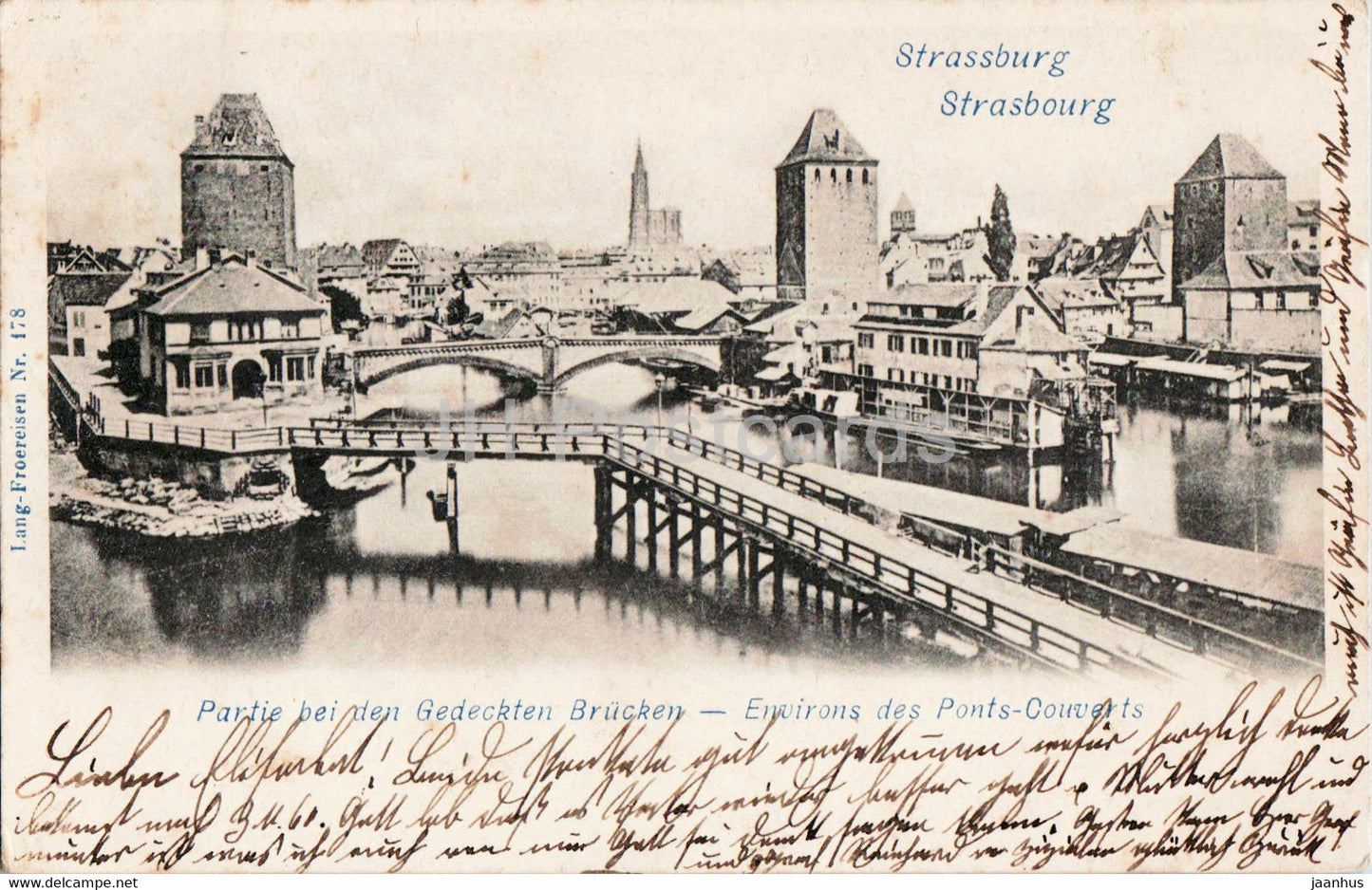 Strasbourg - Strassburg - Partie bei den Gedeckten Brucken - 178 - old postcard - 1908 - France - used - JH Postcards