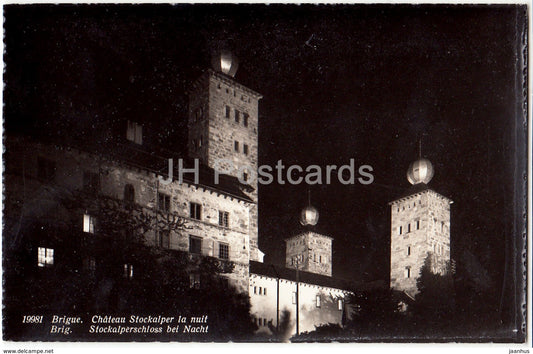 Brigue - Brig - Chateau Stockalper la nuit - Stockalperschloss - castle  - 19981 - Switzerland - old postcard - unused - JH Postcards