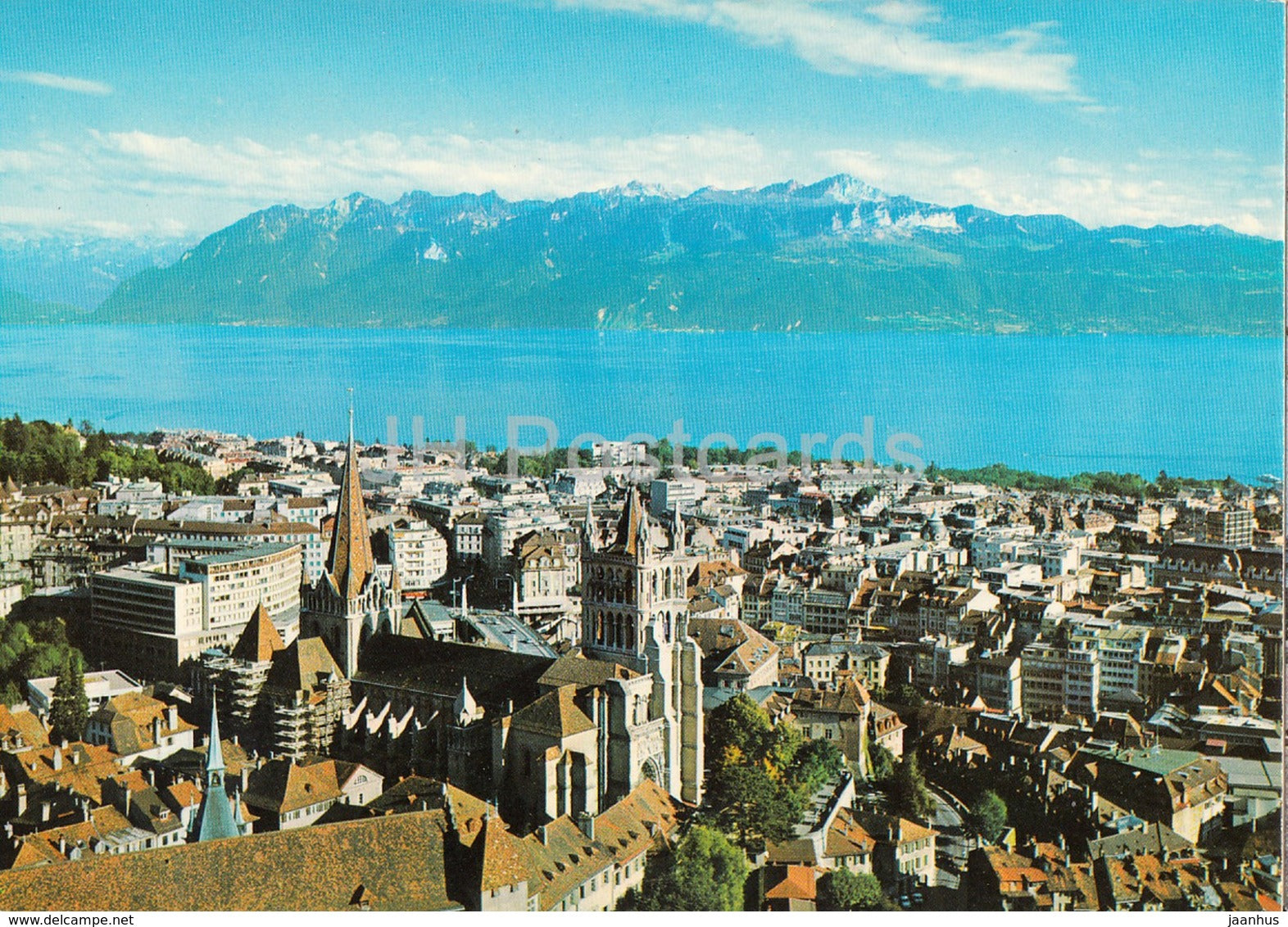 Lausanne Ouchy - La Cathedrale - Le lac Leman et les Alpes de Savoie - 9111 - Switzerland - unused - JH Postcards