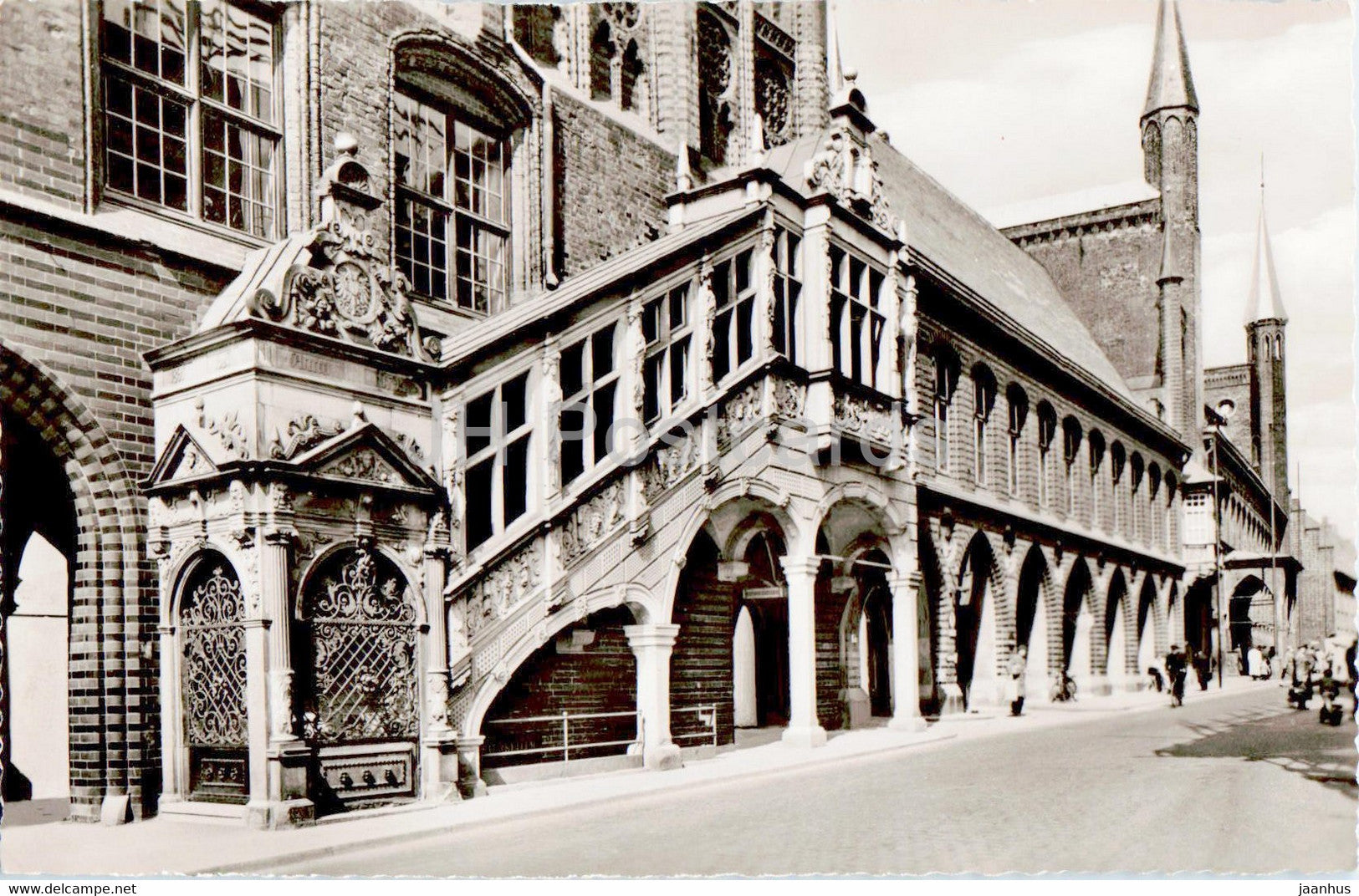 Lubeck - Rathaustreppe - old postcard - 1961 - Germany - used - JH Postcards