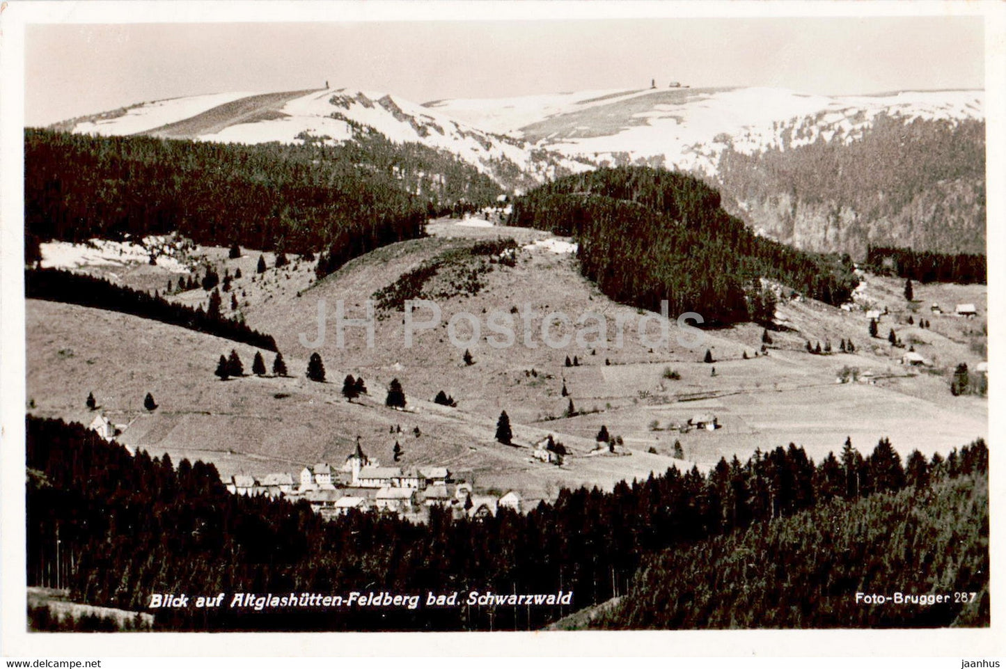 Blick auf Altglashutten Feldberg bad Schwarzwald - old postcard - 1950s - Germany - used - JH Postcards