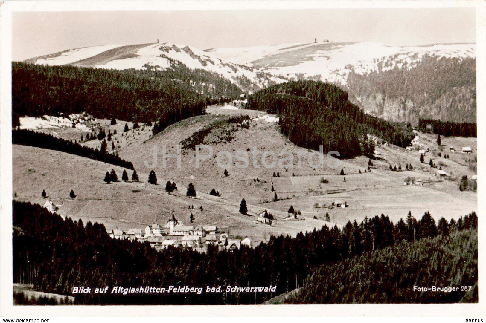 Blick auf Altglashutten Feldberg bad Schwarzwald - old postcard - 1950s - Germany - used - JH Postcards