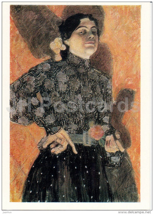 painting by A. Golovin - Spanish Woman , 1908 - Russian art - 1976 - Russia USSR - unused - JH Postcards