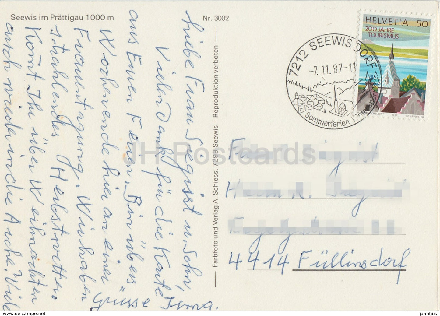 Seewis im Prattigau 1000 m - 1987 - Switzerland - used