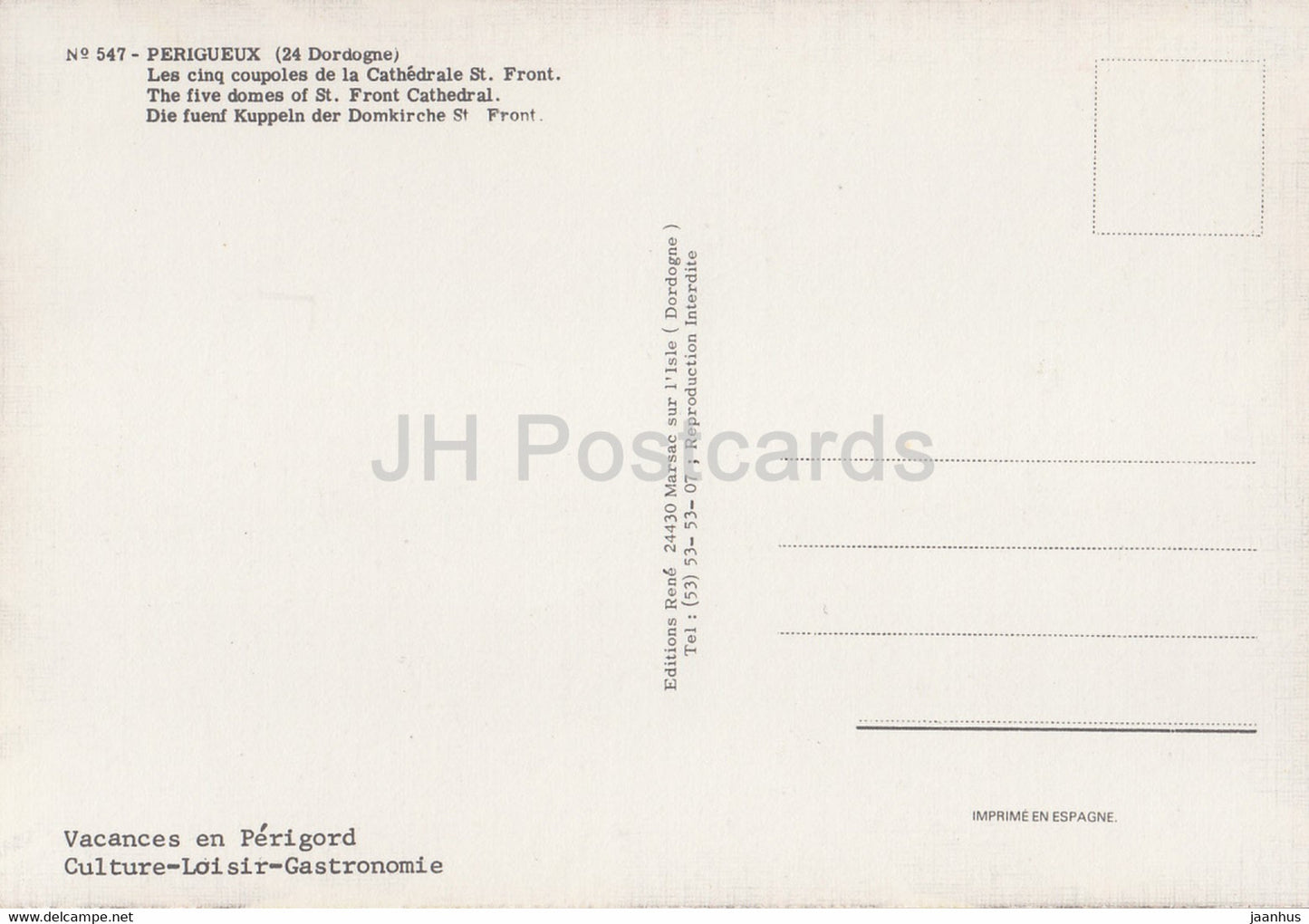 Perigueux - Les cinq coupoles de la Cathedrale St Front - cathedral - 547 - France - unused