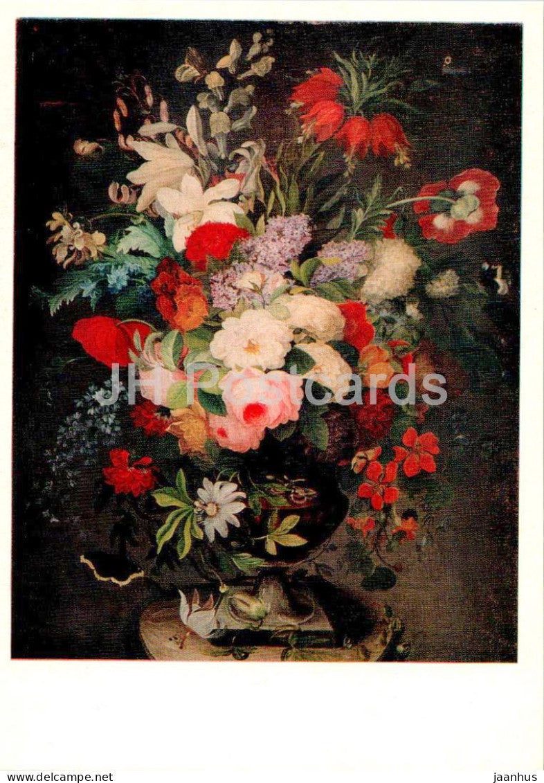 painting by Henryka Beyer - Bouquet of Flowers - Polish art - 1976 - Russia USSR - unused - JH Postcards
