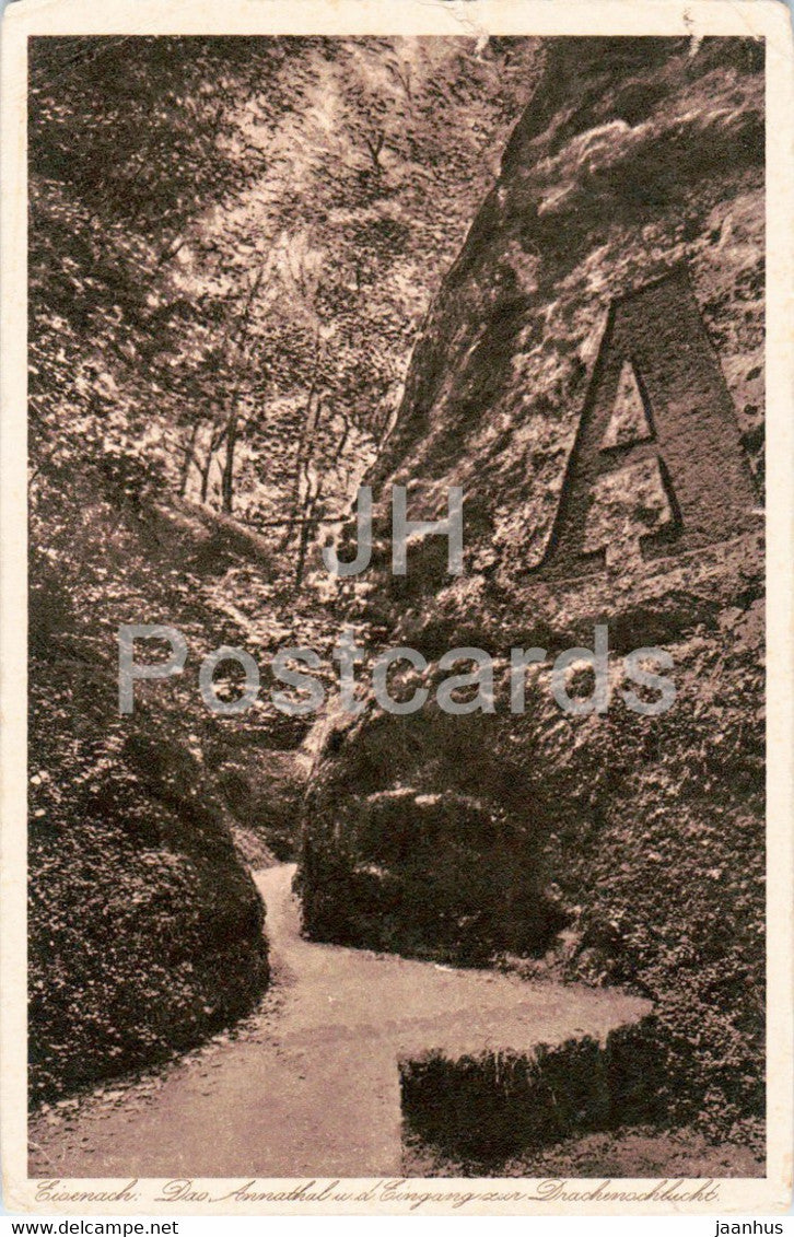 Eisenach - Das Annathal u d Eingang zur Drachenschlucht - old postcard - 1941 - Germany - used - JH Postcards