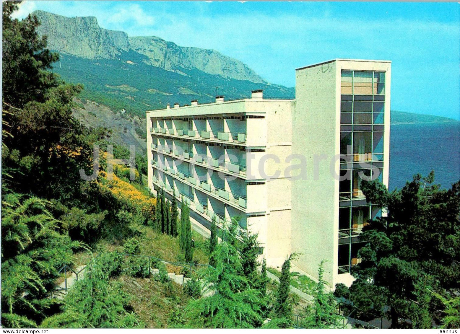 South coast of Crimea - sanatorium Mellas - Crimea - postal stationery - 1985 - Ukraine USSR – unused – JH Postcards