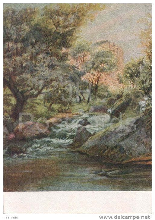 painting by G. Gyurdzhyan - Azat river in Garni gorge - armenian art - unused - JH Postcards