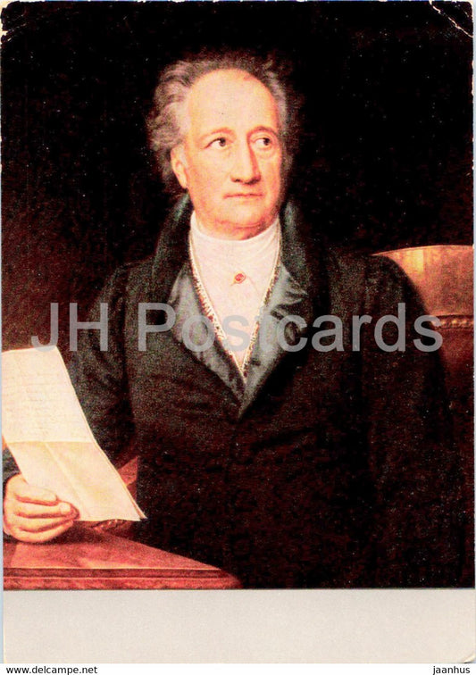 painting by J. Stieler - Goethe - German art - Germany - used - JH Postcards