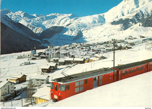 Sedrun 1400m - gegen Rueras  und das Skiegebiet von Milez - train - 6708 - 1978 - Switzerland - unused - JH Postcards