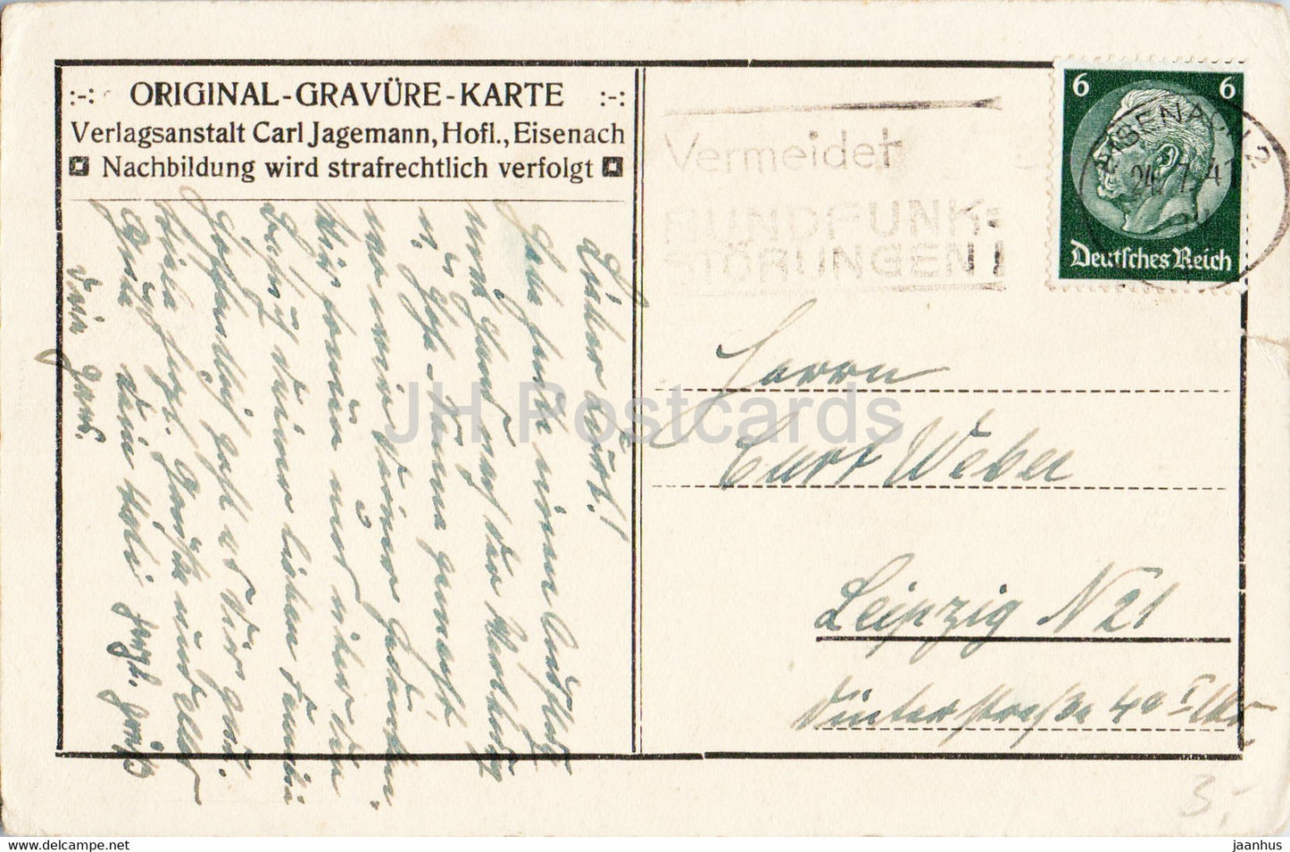 Eisenach - Das Annathal u d Eingang zur Drachenschlucht - old postcard - 1941 - Germany - used