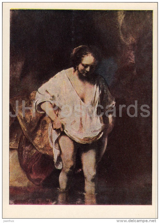 painting by Rembrandt - Woman bathing in a creek - Dutch art - 1968 - Russia USSR - unused - JH Postcards