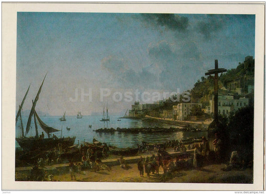 painting  by S. Shchedrin - Mergellina . Naples , 1827 - Russian art - 1977 - Russia USSR - unused - JH Postcards