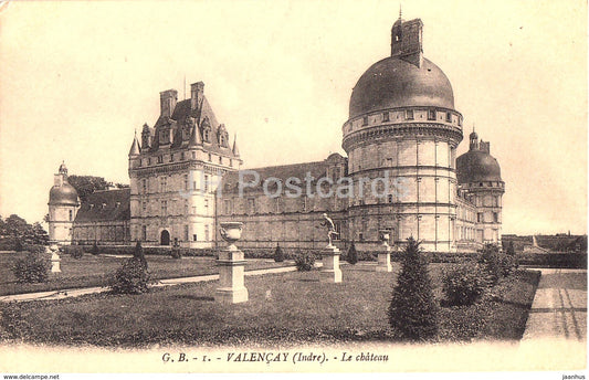 Valencay - Le Chateau - castle - old postcard - France - unused - JH Postcards