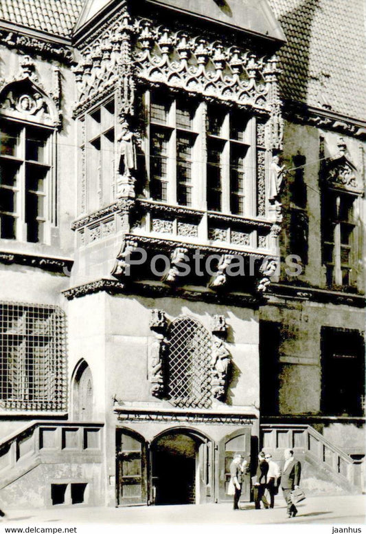 Wroclaw - Ratusz - srodkowa czesc fasady poludniowej - Town Hall - the middle part of the facade - Poland - unused - JH Postcards