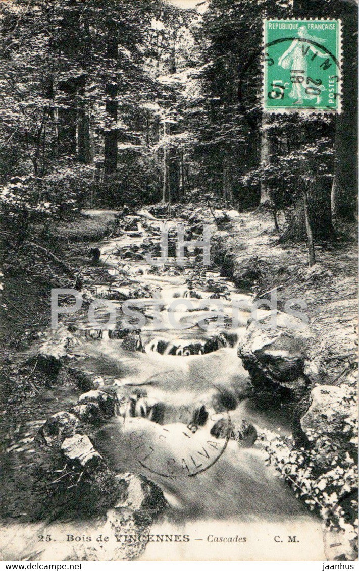 Bois de Vincennes - Cascades - 25 - old postcard - 1915 - France - used - JH Postcards