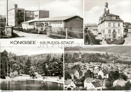 Konigsee - Kr Rudolstadt - Goethe Oberschule - Rathaus - Waldbad - pool - 1985 - Germany DDR - used - JH Postcards