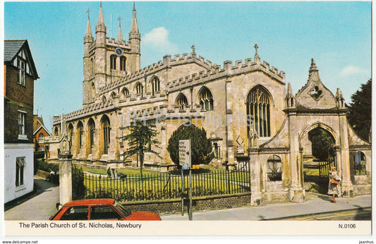 Newbury - The Parish Church of St. Nicholas - N.0106 - 1985 - United Kingdom - England - used - JH Postcards