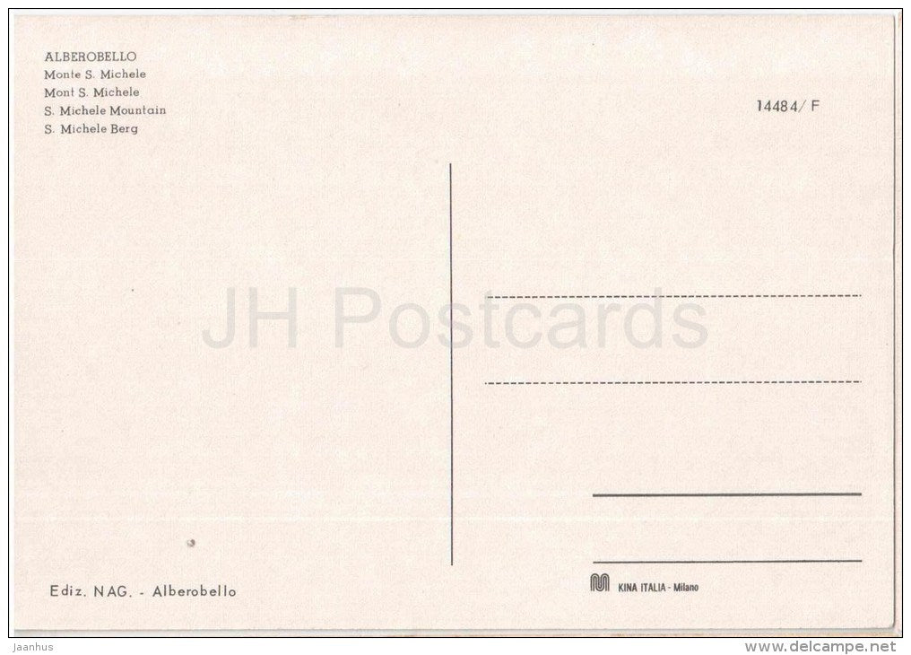 Monte S. Michele - S. Michele Mountain - Alberobello - Bari - Puglia - 14484/F - Italia - Italy - unused - JH Postcards