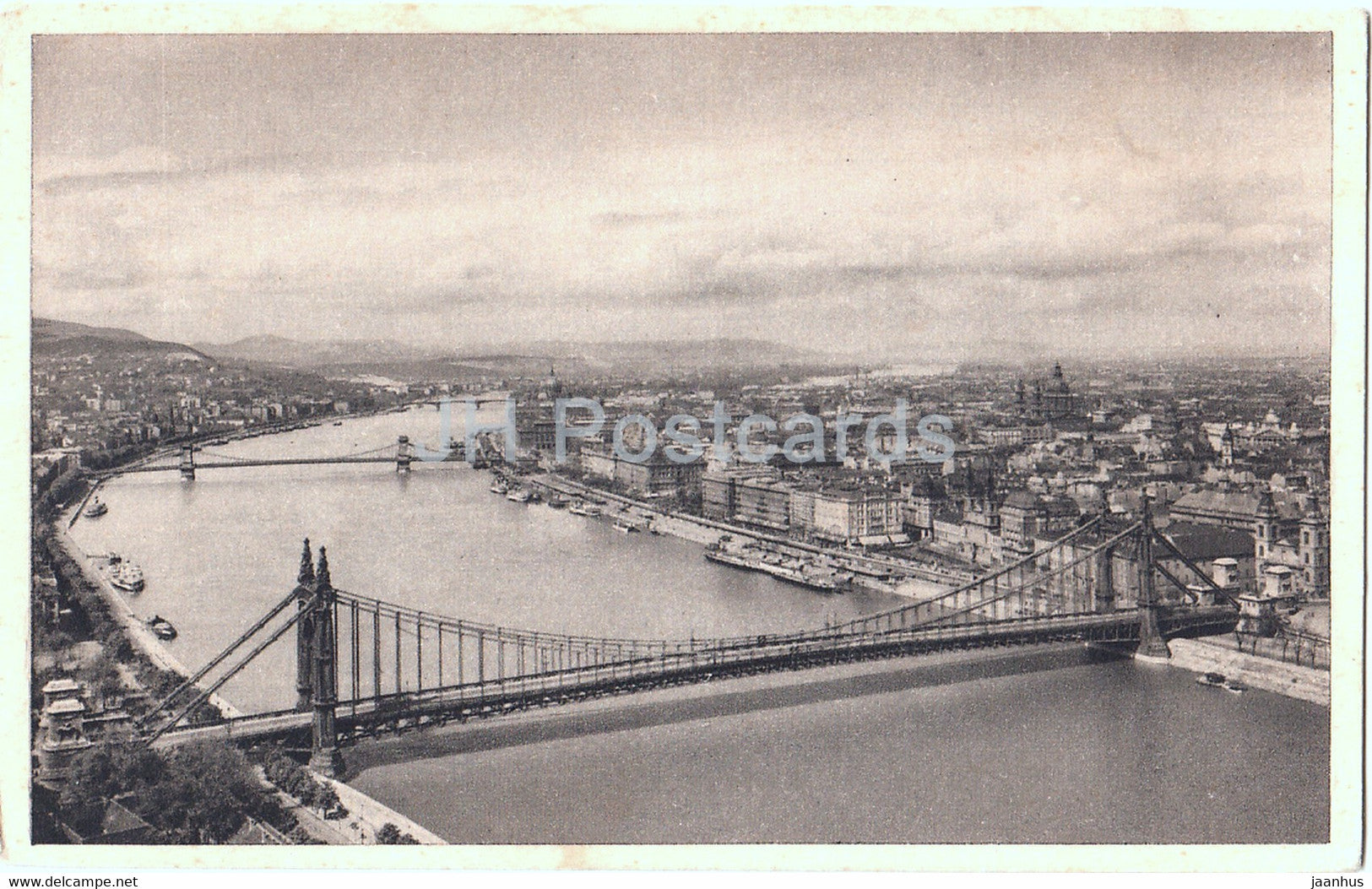 Budapest - Dunai Latkep - bridge - 43 - old postcard - Hungary - unused - JH Postcards