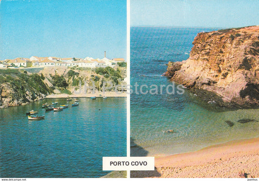 Porto Covo - Vista Parcial - Praia - beach - multiview - 1991 - Portugal - used - JH Postcards