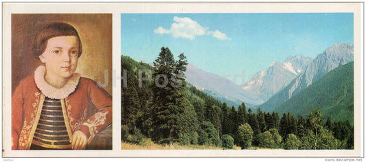childhood portrait of Lermontov - poet Lermontov Places of Caucasian Mineral Waters - 1978 - Russia USSR - unused - JH Postcards
