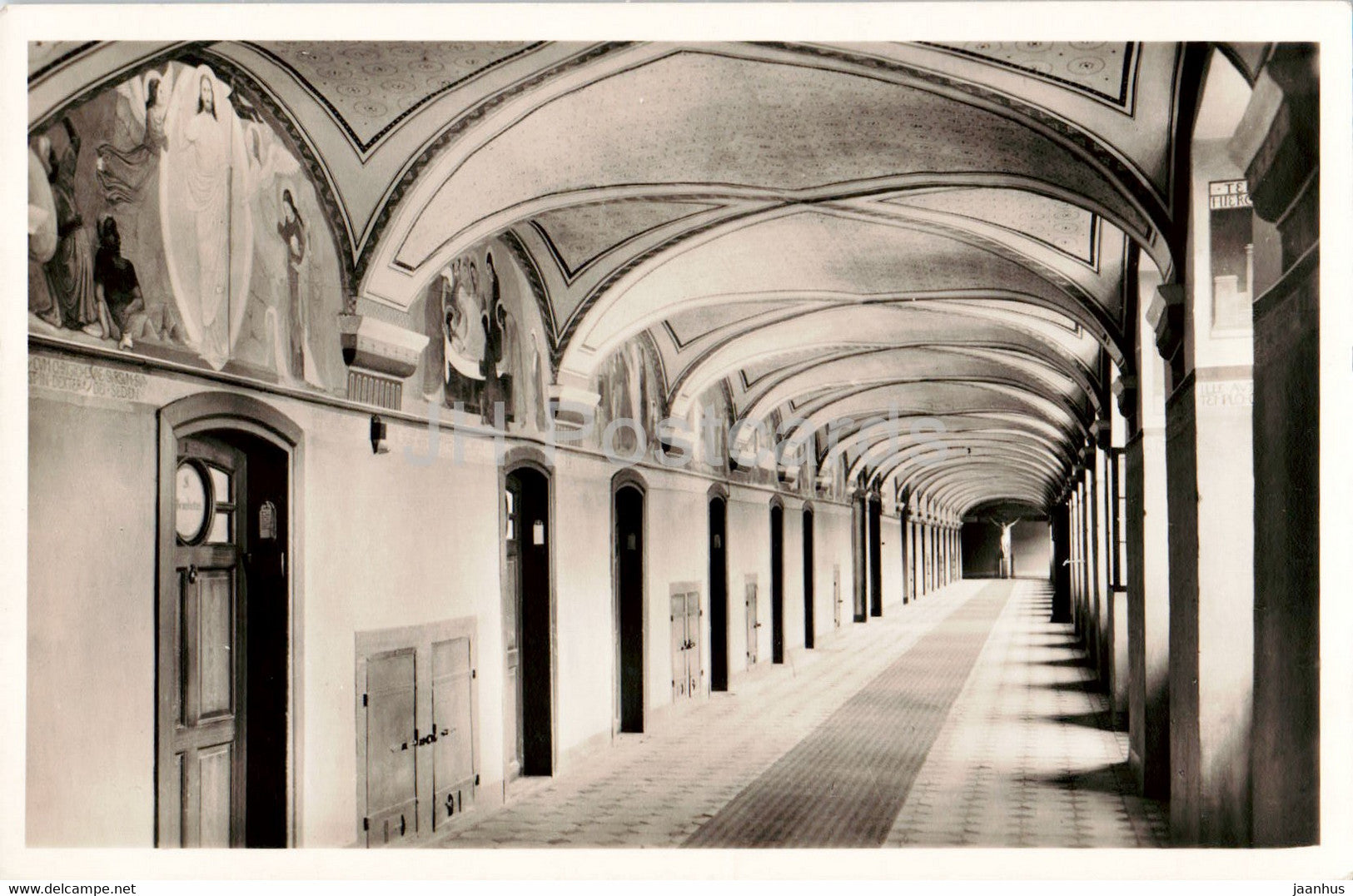 Erzabtei Beuron - Mittlerer Kreuzgang - old postcard - 1950 - Germany - used - JH Postcards