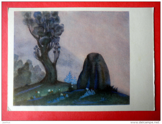 painting by Kazys Simonis - Stone . 1928 - lithuanian art - unused - JH Postcards