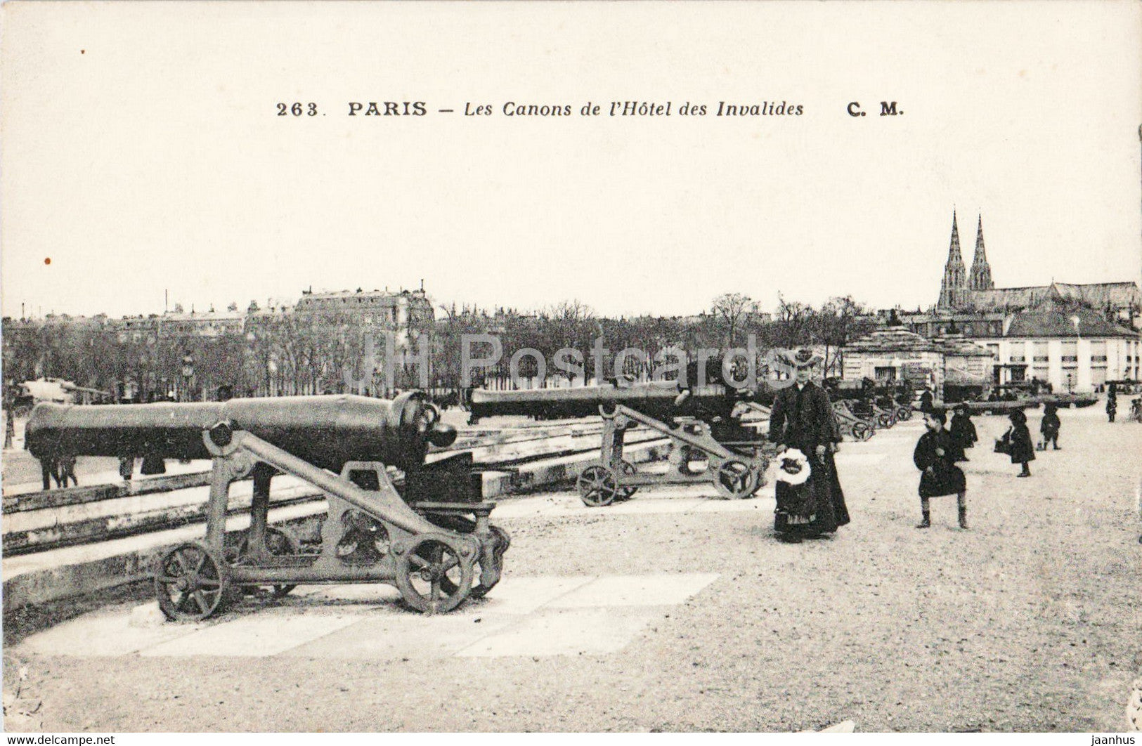 Paris - Les Canons de l'Hotel des Invalides - cannon - military - 263 - old postcard - France - unused - JH Postcards
