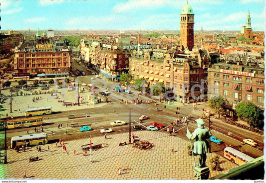Copenhagen - Kobenhavn - Radhuspladsen - Town Hall Square - bus - tram - 126 - Denmark - used - JH Postcards
