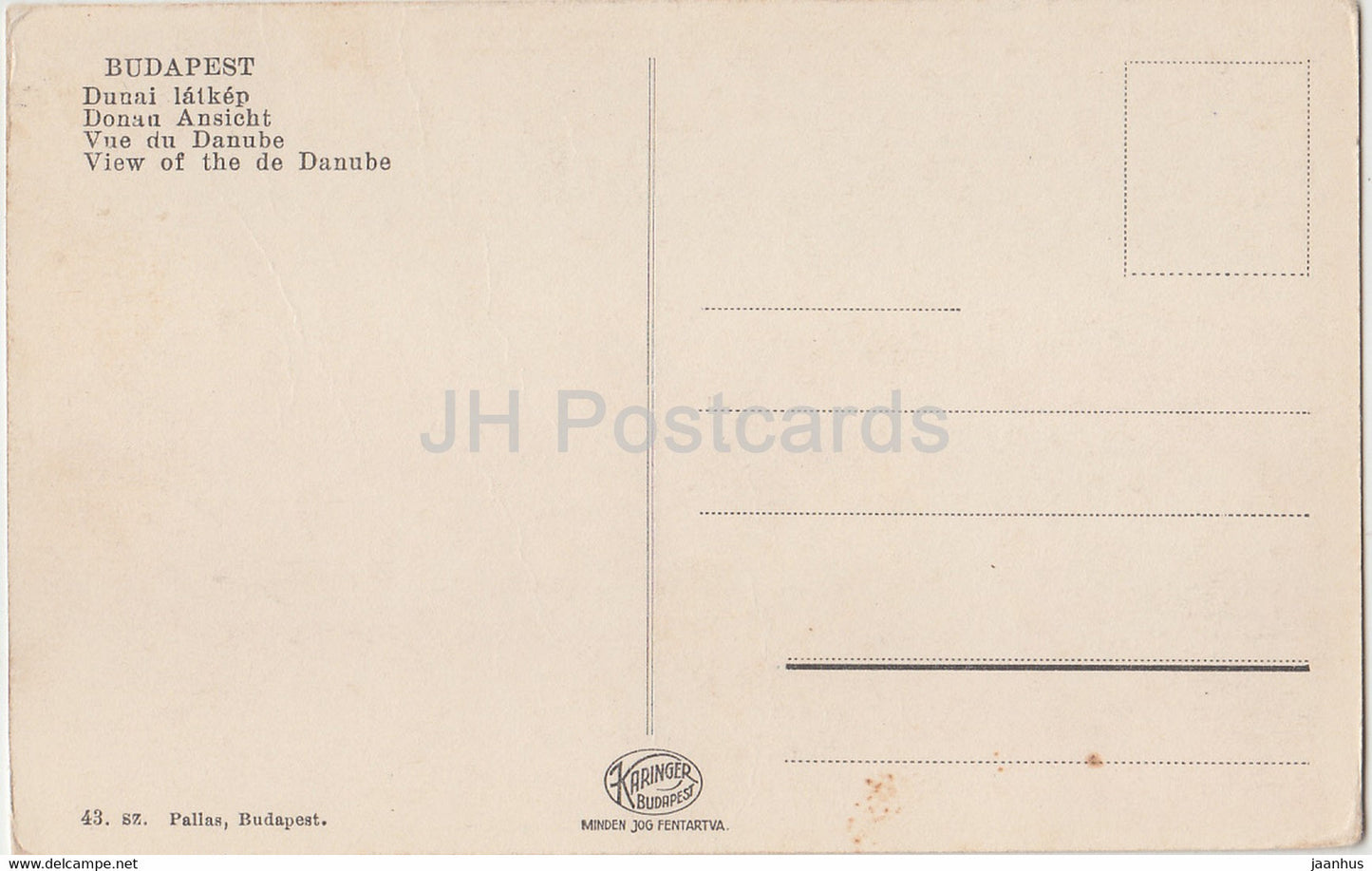 Budapest - Dunai Latkep - bridge - 43 - old postcard - Hungary - unused