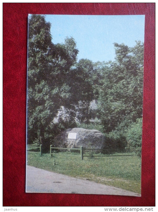 Memorial Stone at Muuga - childhood place - Places Connected to writer Eduard Vilde - 1975 - Estonia USSR - unused - JH Postcards