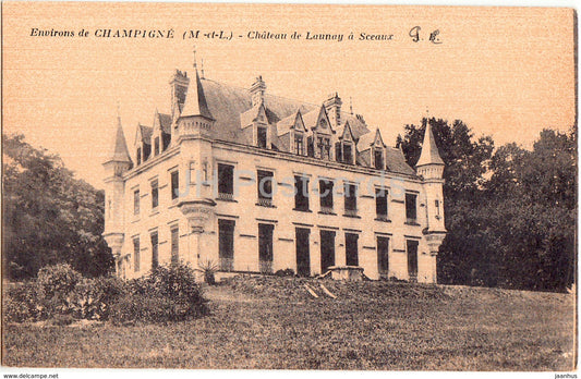 Environs de Champigne - Chateau de Launay a Sceaux - castle - 3 - old postcard - France - unused - JH Postcards