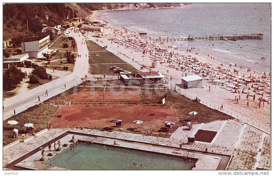 pool in front of Kaliakra hotel - Albena - resort - 1982 - Bulgaria - unused - JH Postcards