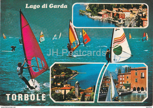 Lago di Garda - Torbole - windsurf - multiview - Italy - 1986 - used - JH Postcards