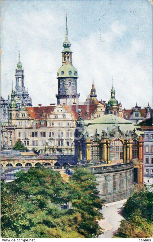Dresden - Zwingerpavillon und Kgl Schloss - castle - 305 - old postcard - 1917 - Germany - used - JH Postcards