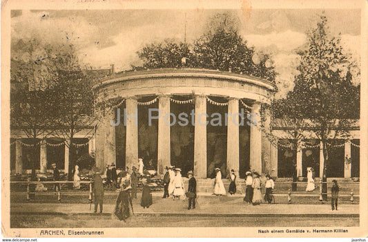 Aachen - Elisenbrunnen - 1 - Gemalde v Hermann Killian - old postcard - 1910 - Germany - used - JH Postcards