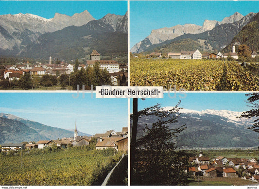 Bundner Herrschaft - Maienfeld - Jenins - Malans - Flasch - multiview - Switzerland - unused - JH Postcards