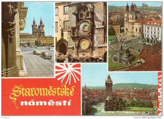 Old Town Square - Tyn cathedral - Praha - Prague - Czechoslovakia - Czech - unused - JH Postcards